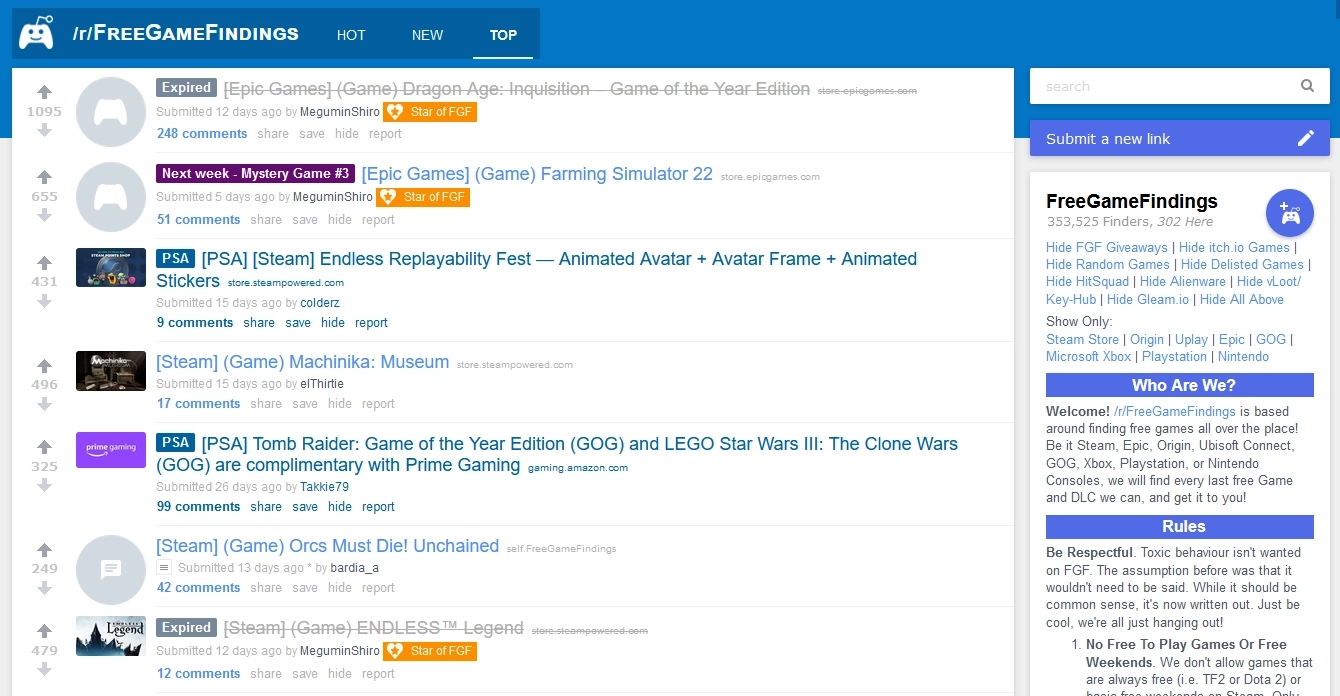 /r/FreeGameFindings Page View