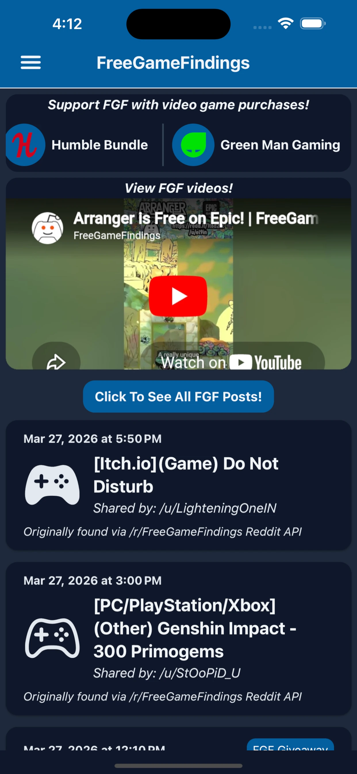 FGF iOS Application Image